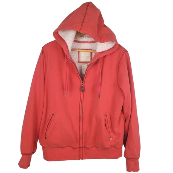 GreenTea Coral Zip-Up Hoodie. Sherpa Lined. Women's XL. H101 - Picture 1 of 8